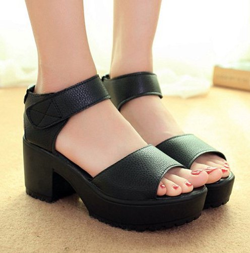 Simple Platform and Solid Color Design Sandals For Women