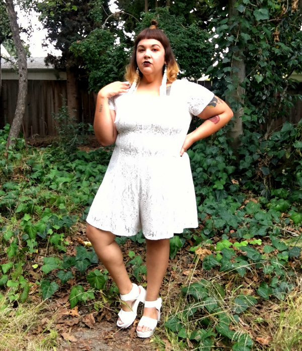 Forever 21 plus size white lace romper