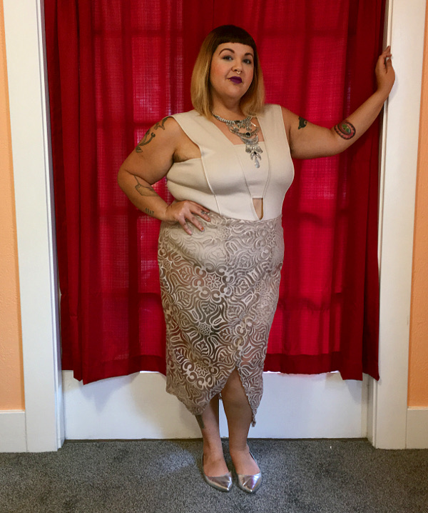 Plus size sheer dress