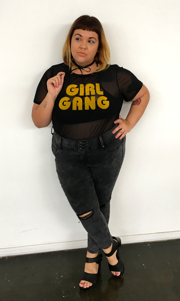 Girl Gang mesh t-shirt