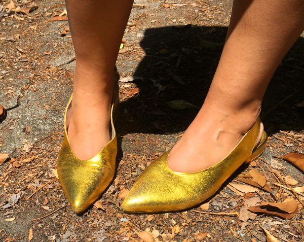 ASOS gold slingback flats