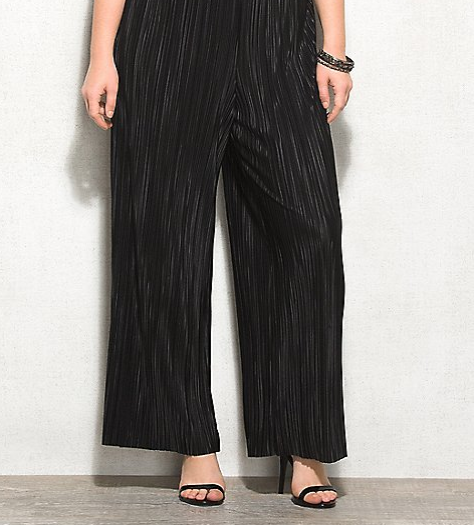 Plus Size Micro-pleat Palazzo Pants